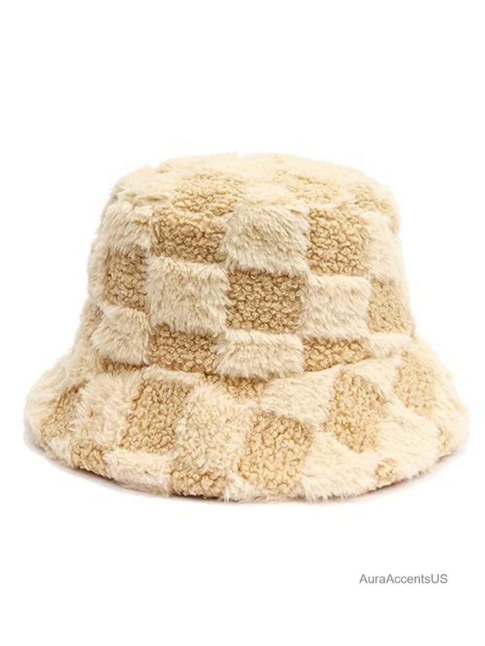 Fuzzy Bucket Hat for Women Faux Fur Plush Sherpa Winter Warm Hat